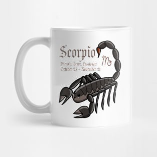 Scorpio Zodiac Sign Dates & Traits T-Shirt Mug
